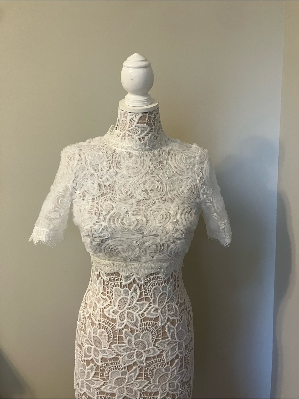 White Floral Lace Crop Top